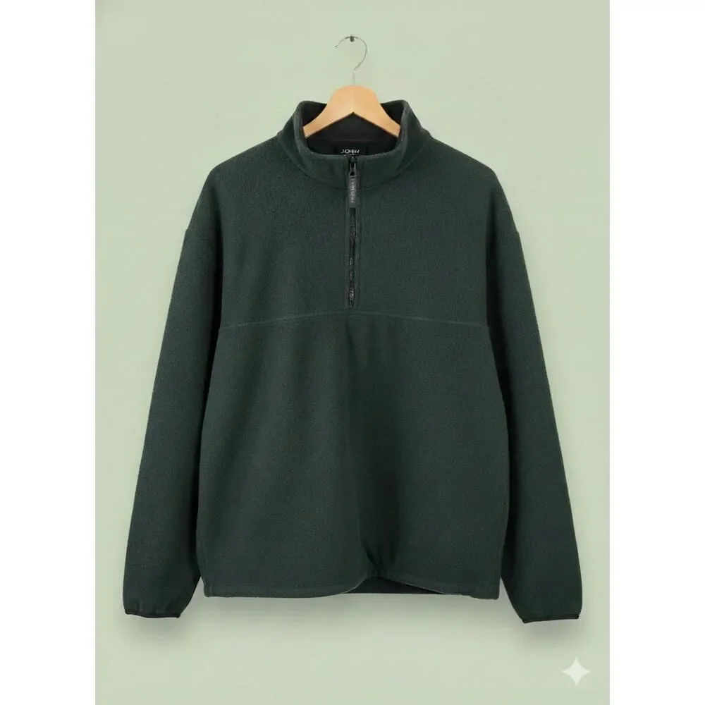 Vintage J. Crew Sport Men’s Forest Green Full Zip Pockets Jacket Coat XL
